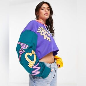 Adidas Graffiti Cropped Hoodie